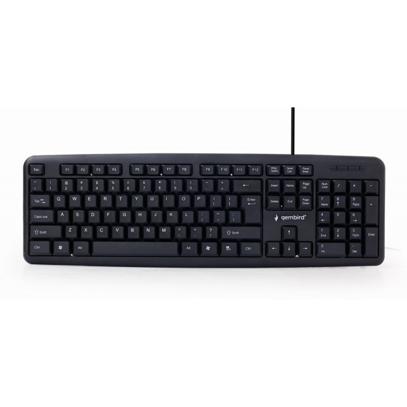 Gembird Standard - USB - Clavier à membrane - QWERTY - Noir KB-U-103-RU Gembird Standard - USB - Clavier à membrane - QWERTY - Noir KB-U-103-RU