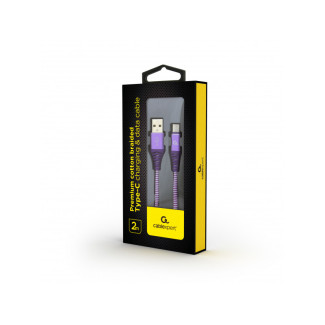 CableXpert 2m USB-A USB-C 2.0 480 Mbit/s Violett/Weiß CC-USB2B-AMCM-2M-PW