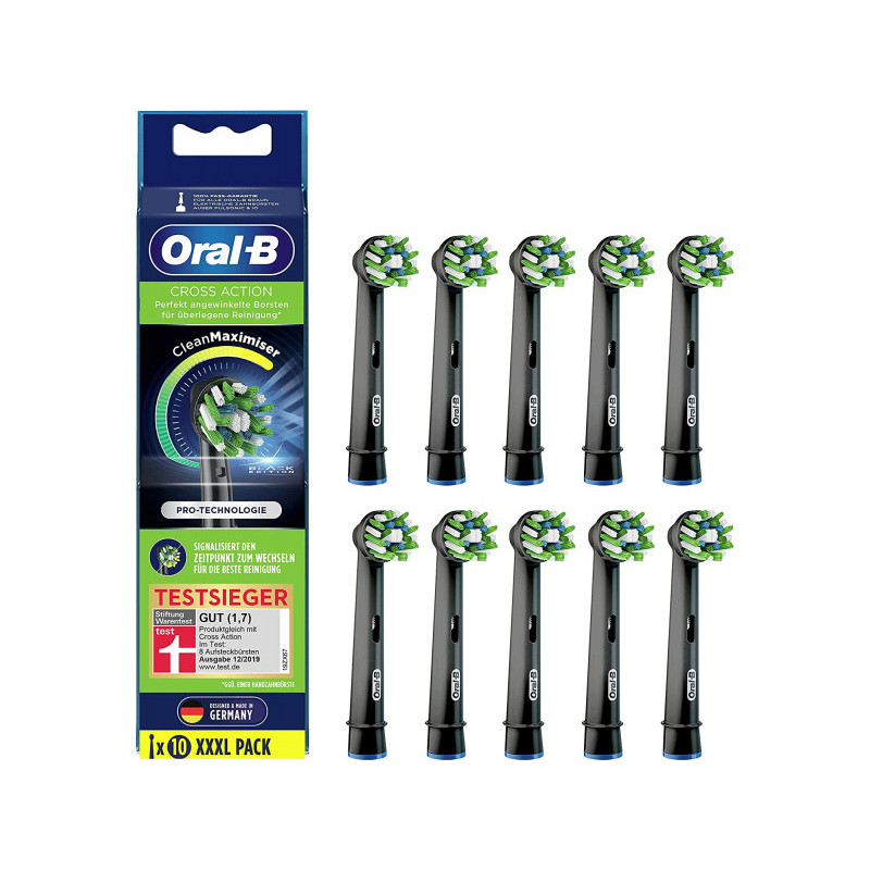 Oral-B Pack de 10 Brossettes de recharge CrossAction CleanMaximizer noir 410324