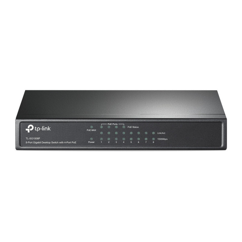 TP-LINK Switch unmanaged 4 x 10/100/1000 (PoE) TL-SG1008P TP-LINK Switch unmanaged 4 x 10/100/1000 (PoE) TL-SG1008P