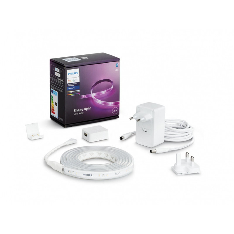Philips Hue - Bande lumineuse Plus Kit de démarrage 2 mètres - Nouveau modèle 929002269101 Philips Hue - Bande lumineuse Plus Kit de démarrage 2 mètres - Nouveau modèle 929002269101