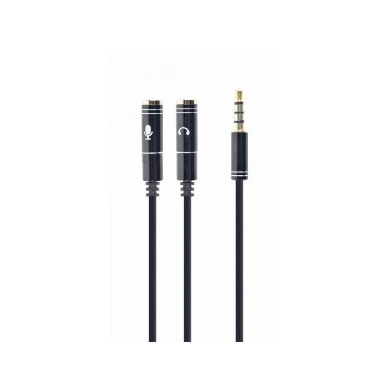 CableXpert 3.5 mm Audio + Mikrofon-Adapterkabel. 0.2 m. Metallanschlüsse - CCA-417M