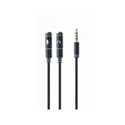 CableXpert 3.5 mm Audio + Mikrofon-Adapterkabel. 0.2 m. Metallanschlüsse - CCA-417M