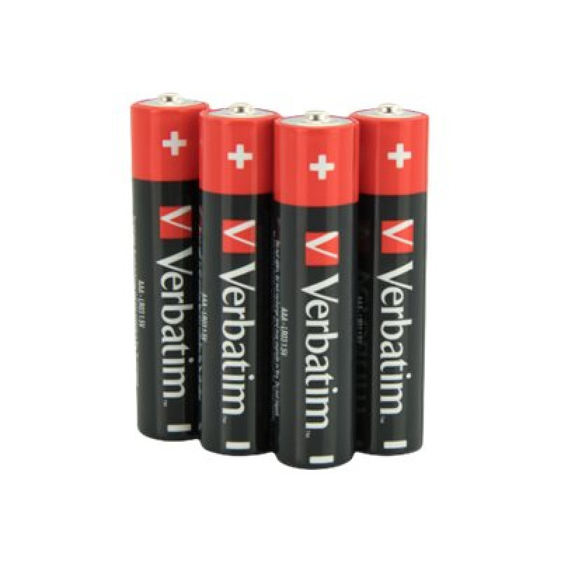 Verbatim Pack de 4 piles Alkaline. Micro. AAA. LR03. 1.5V - Premium