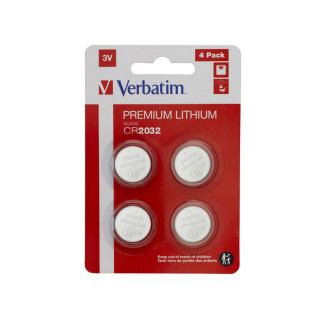 Verbatim Battery  Lithium. Knopfzelle. CR2032. 3V - Blister (4-Pack)