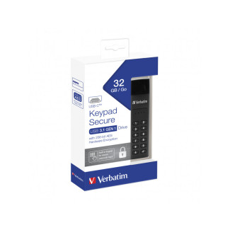 Verbatim USB 3.1 Stick 32GB. Typ C. Secure. Keypad - Retail