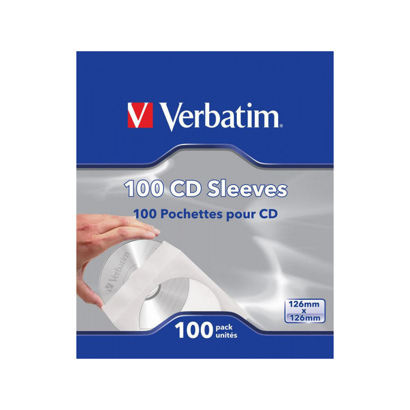 Verbatim Softpack Sleeve for 1 Disc. Retail (100-Pack) - 49976