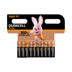 Duracell Pack de 10  piles Alkaline. Micro. AAA. LR03. 1.5V  Plus.Blister