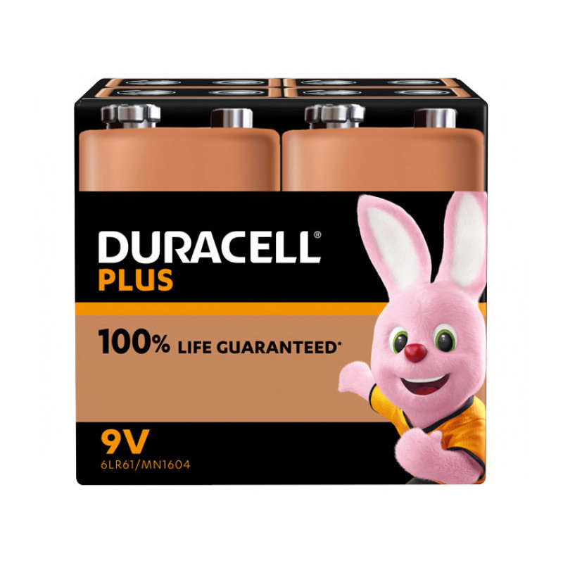 Duracell Battery Alkaline. E-Block. 6LR61. 9V - Plus. Blister (4-Pack) Duracell Battery Alkaline. E-Block. 6LR61. 9V - Plus. Blister (4-Pack)