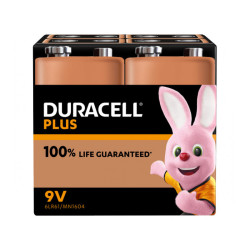 Duracell Battery  Alkaline. E-Block. 6LR61. 9V - Plus. Blister (4-Pack)
