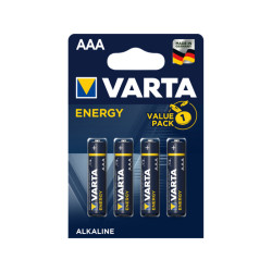 Varta Pack de 4 piles Alkaline. Micro. AAA. LR03. 1.5V - Energy. Blister