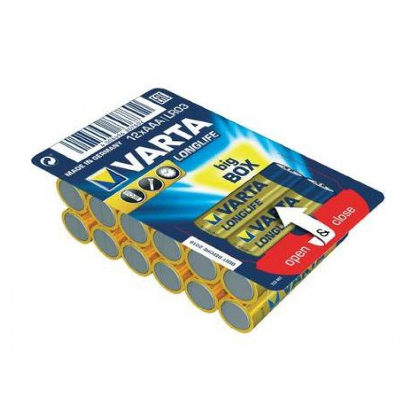Varta Pack de 12 piles Alkaline. Micro. AAA. LR03. 1.5V - Longlife.