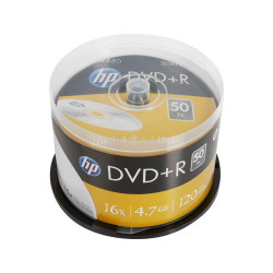 HP DVD+R 4.7GB/120Min/16x Cakebox (50 Disc) - Silver Surface DRE00026