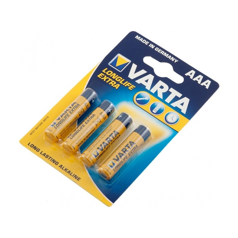 Varta Pack de 4 piles Alkaline. Micro. AAA. LR03. 1.5V - Longlife