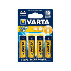 Varta Pack de 4  Piles Alkaline. Mignon. AA. LR06. 1.5V - Longlife