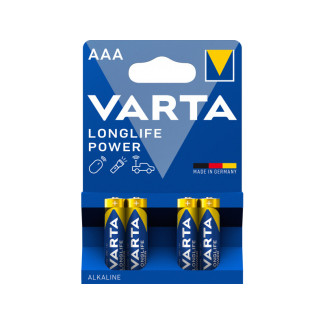 Varta Pack de 4 piles Alkaline. Micro. AAA. LR03. 1.5V - Longlife Power
