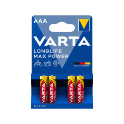 Varta Pack de 4 Piles Alkaline. Micro. AAA. LR03. 1.5V Longlife Max Power