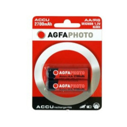 AGFAPHOTO Piles Rechargeables Alcalines AA Mignon 2700mAh (2-Pack)