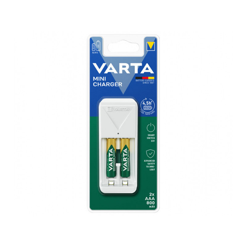 Varta Chargeur universel de batterie . mini chargeur - piles incluses. 2x AAA.