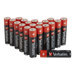 Verbatim Pack de 20  Piles Alkaline. Mignon. AA. LR06. 1.5V . Blister
