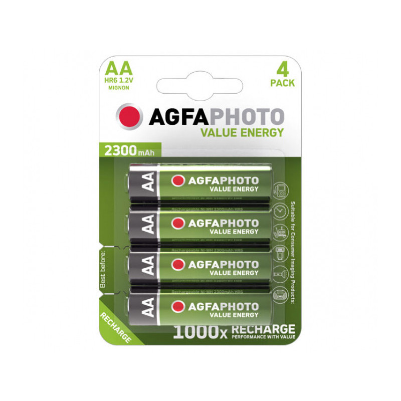 AGFAPHOTO Rechargable Battery 2300mAh Mignon AA (4-Pack) AGFAPHOTO Rechargable Battery 2300mAh Mignon AA (4-Pack)