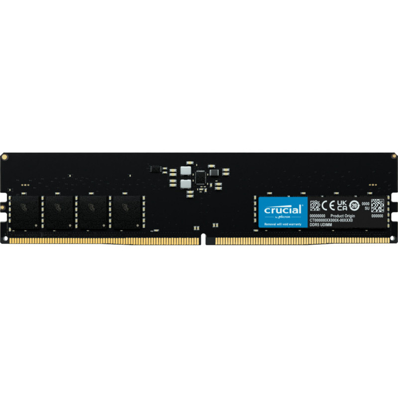 Crucial RAM - 32 GB - DDR5 4800 UDIMM CL40 - 32 GB -CT32G48C40U5 Crucial RAM - 32 GB - DDR5 4800 UDIMM CL40 - 32 GB -CT32G48C40U5