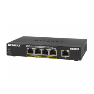 Netgear Switch 5x1000 (4xPoE+ 63W) Metal - GS305P-200PES