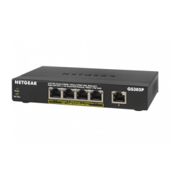 Netgear Switch 5x1000 (4xPoE+ 63W) Metal - GS305P-200PES