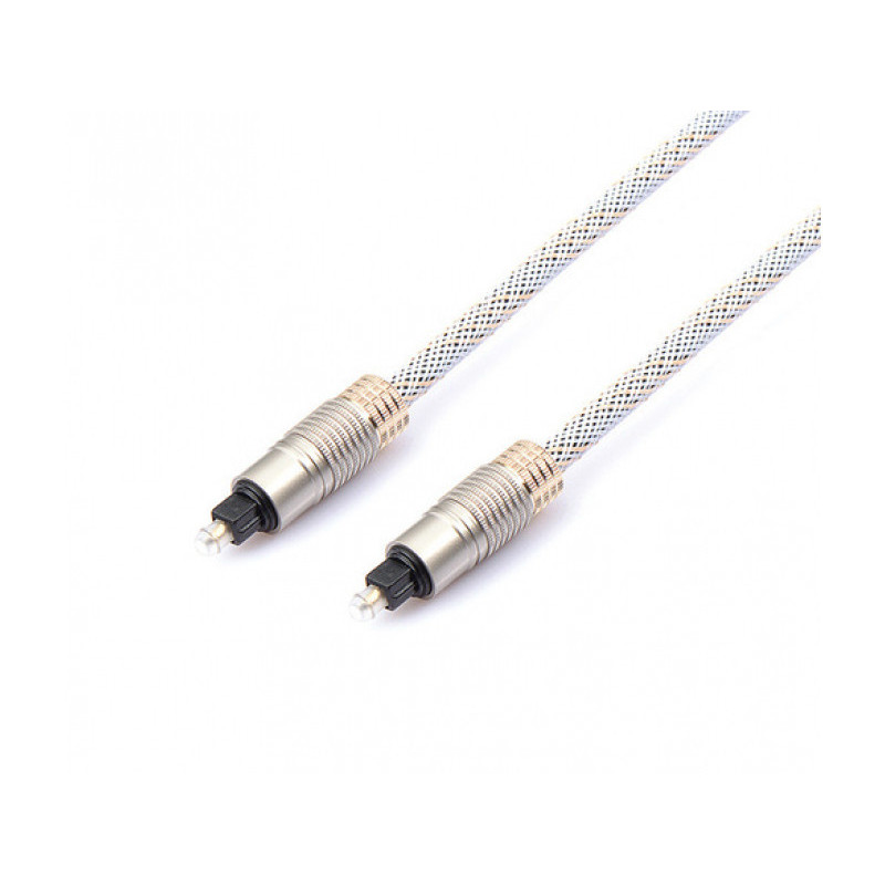 Reekin Câble audio optique Toslink 1m SLIM (Argenté-doré) Reekin Câble audio optique Toslink 1m SLIM (Argenté-doré)