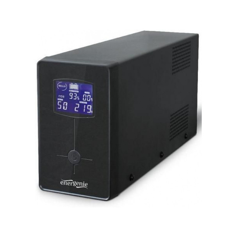 EnerGenie Onduleur avec USB et écran LCD. 850 VA. noir EG-UPS-032 EnerGenie Onduleur avec USB et écran LCD. 850 VA. noir EG-UPS-032