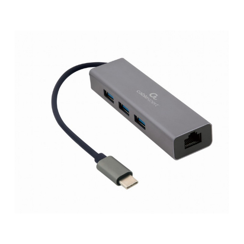 CableXpert USB-C Gigabit network adapter with 3-port A-CMU3-LAN-01