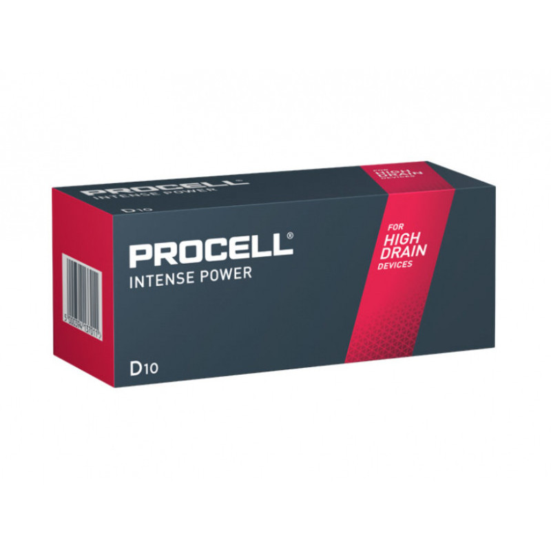 Duracell Paquet de 10 piles PROCELL Intense Mono. D. LR20. 1.5V Duracell Paquet de 10 piles PROCELL Intense Mono. D. LR20. 1.5V