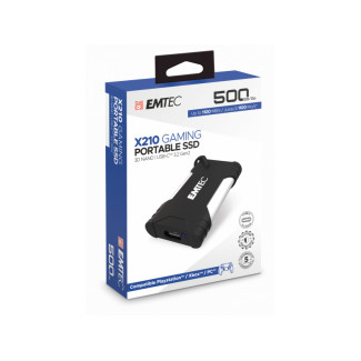 Emtec external SSD X210G Gaming 500GB - USB 3.2 + USB-C