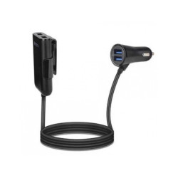 Re-load Chargeur de voiture avec 4 ports. 4.8 A. Noir -  ACT-U4CAR-02