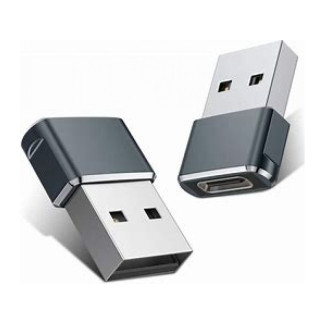 Reekin Adaptateur USB 2.0 - USB-A - USB-C Femelle (Noir)