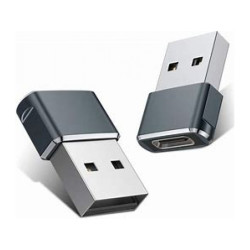 Reekin Adaptateur USB 2.0 - USB-A - USB-C Femelle (Noir)