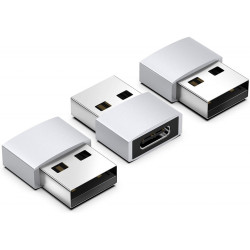 Reekin Adaptateur USB 2.0 - USB-A - USB-C Femelle (Argent)