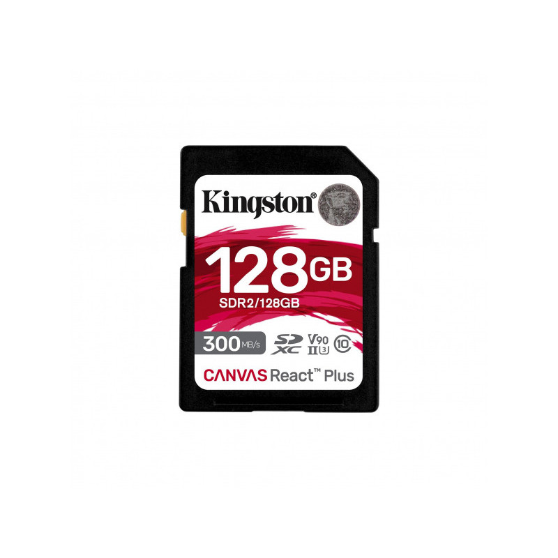 Kingston 128GB Canvas React Plus SDXC UHS-II 300R/260W U3 V90 SDR2/128GB Kingston 128GB Canvas React Plus SDXC UHS-II 300R/260W U3 V90 SDR2/128GB