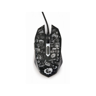 Gembird Optische 6-Tasten-LED-Maus. black - MUS-6B-GRAFIX-01
