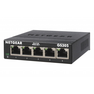Netgear Switch non manageable Gigabit Ethernet 5 ports pour télétravailleurs ou TPE GS305-300PES