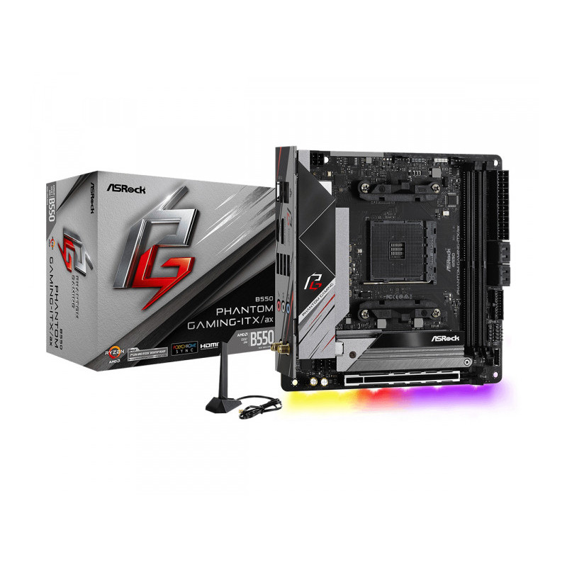 ASROCK B550 PHANTOM GAMING-ITX/AX (AM4) (D) | Asrock - 90-MXBD40-A0UAYZ ASROCK B550 PHANTOM GAMING-ITX/AX (AM4) (D) | Asrock - 90-MXBD40-A0UAYZ