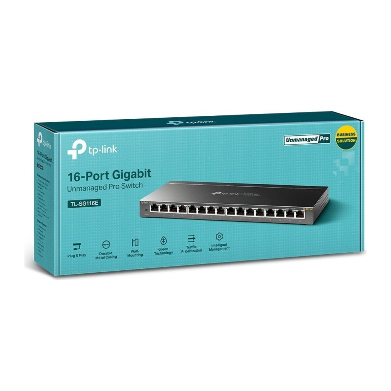 TP-Link TL-SG116E Unmanaged Pro Switch 16 Anschlüsse TL-SG116E