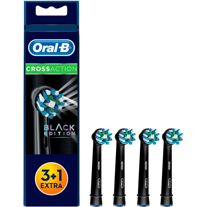 Oral-B Pack de 4 Têtes de brosse à dents CrossAction EB 50 édition NOIR Oral-B Pack de 4 Têtes de brosse à dents CrossAction EB 50 édition NOIR