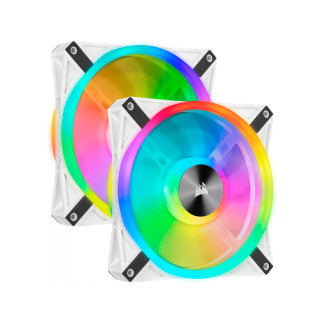 Corsair Fan iCUE QL140 RGB LED PWM Dual Fan Kit White CO-9050106-WW