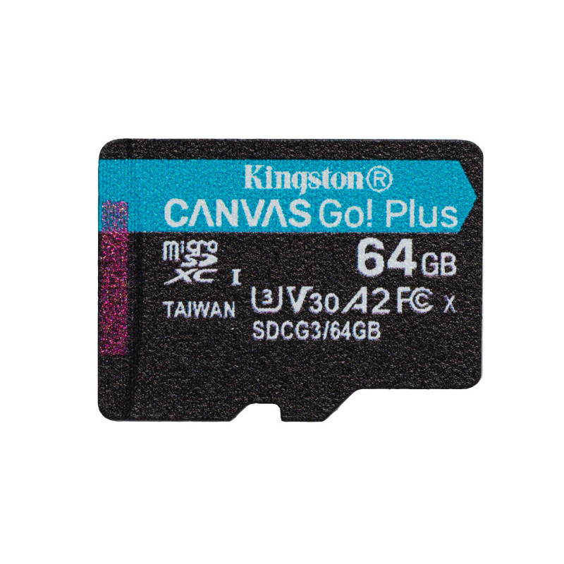 Kingston Canvas Go Plus MicroSDXC 64GB Single Pack SDCG3/64GBSP