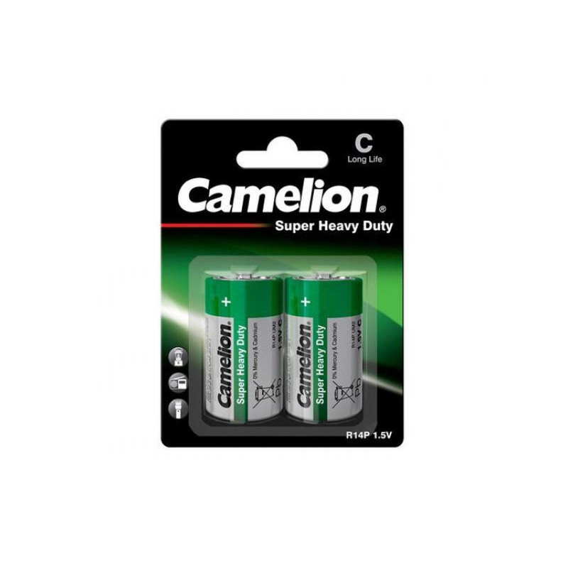 Camelion Paquet de 2 piles Super Heavy Duty Vert Baby C LR14 Camelion Paquet de 2 piles Super Heavy Duty Vert Baby C LR14