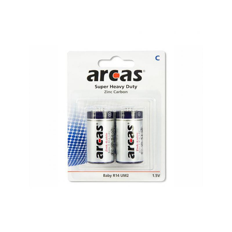 ARCAS Paquet de 2 piles Super Heavy Duty Baby C LR1 ARCAS Paquet de 2 piles Super Heavy Duty Baby C LR1