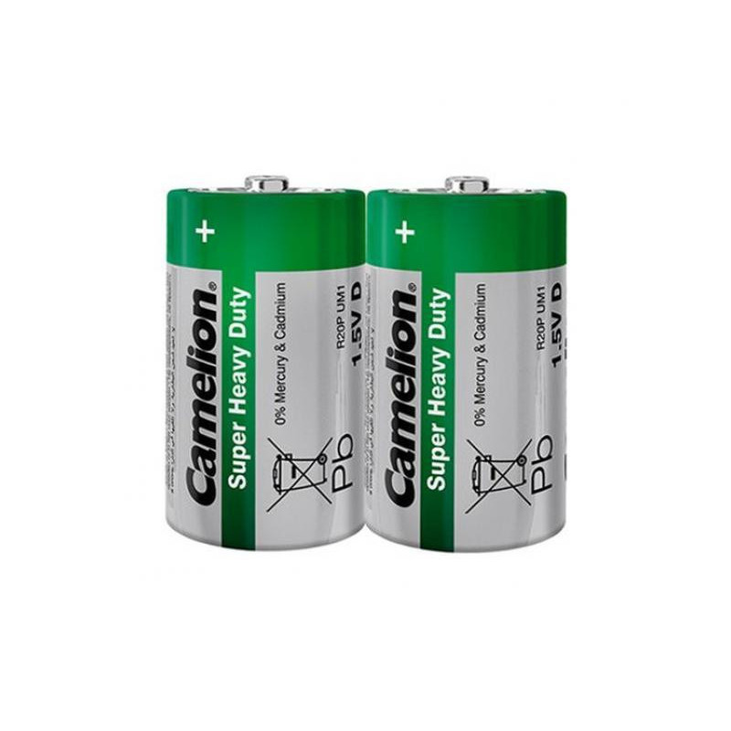 Camelion Paquet de piles 2 Super Heavy Duty Vert Mono D LR20 Camelion Paquet de piles 2 Super Heavy Duty Vert Mono D LR20