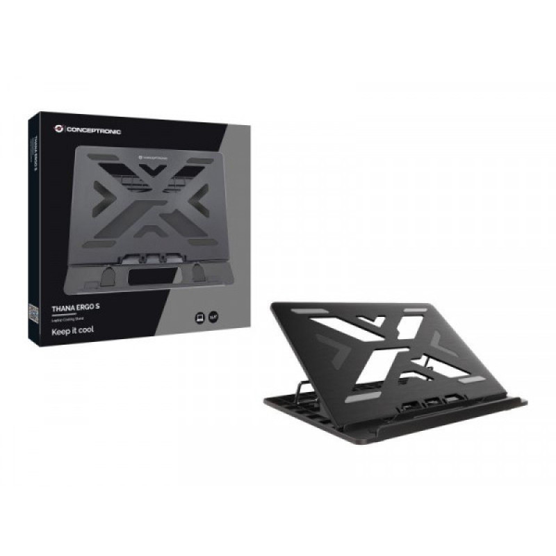 CONCEPTRONIC 2-Fan Cooling Pad / THANA03B Ergonomisch THANA03B CONCEPTRONIC 2-Fan Cooling Pad / THANA03B Ergonomisch THANA03B