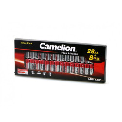 Camelion Pack de 28 + 8 piles Plus Alkaline LR6 Mignon AA